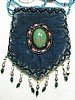 Denim blue velvet amulet bag