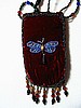 Plum cell phone holder w/ blue dragonfly