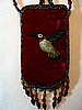 Dark Burgundy cell ph. holder w/ hummingbird