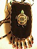 Dark brown cell phone holder w/ turtle