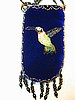Royal blue cell ph. holder w/ hummingbird