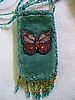 Antique turquoise cell phone holder w/ butterfly