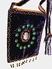 Navy blue large velvet purse - 14 pt. design