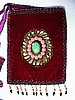 Magenta vertical velvet w/ feathers