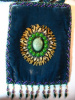 Large Denim Blue vertical w/ feathers